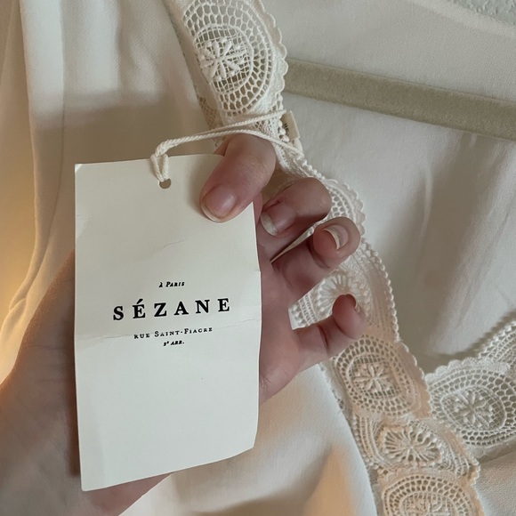 NWT Sezane Louisie Blouse in Ecru Size 6 US - Picture 4 of 7